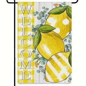 NIP WELCOME  Burlap Garden Flag 12” x 18” LEMONS